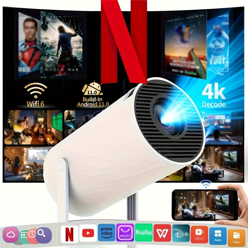 Projector Add Smart HY300pro 4K Projector with Android 11 TV, WiFi 6 Wireless 5.0 ...