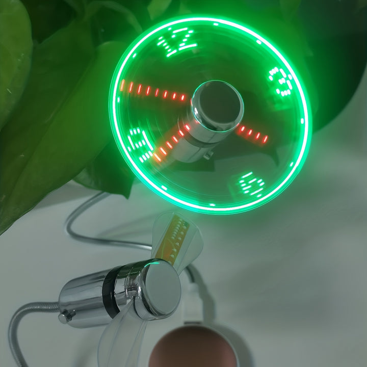 Clock Fan USB Fan LED Time Display Portable Cooling Fan For Desktop And ...