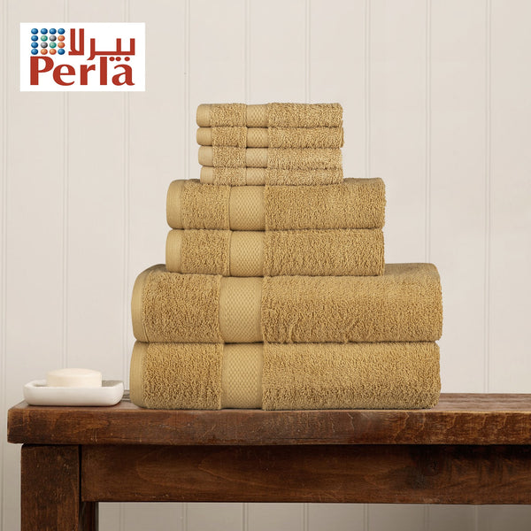 Towel Perla 8pcs Set (Bath/Hand/Face) Sand