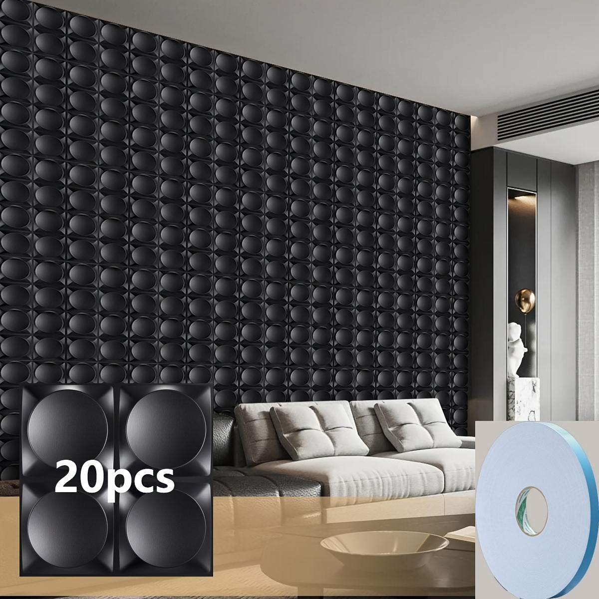 3D Moon Surface Wall Panels Set Of12/20/30pcs, PVC Diamond Texture ...