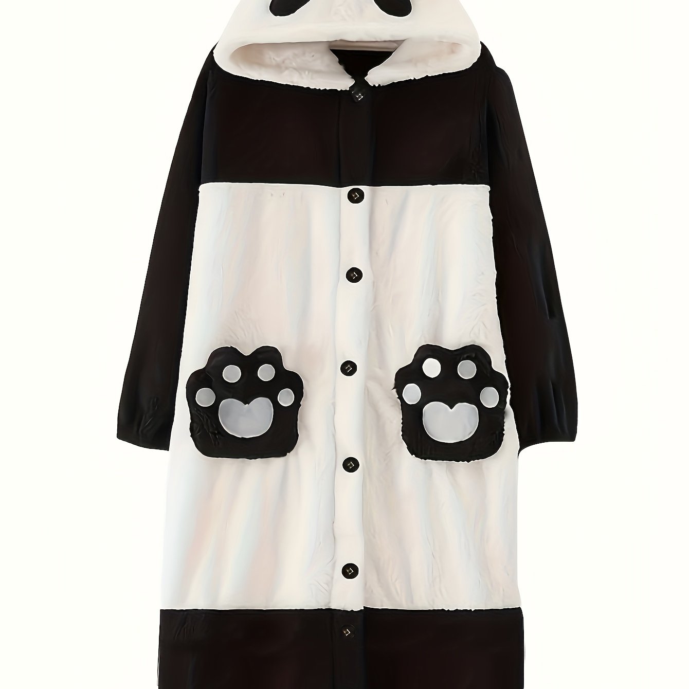 Panda Robe Men's Winter Panda Hooded Robe - Plush Furry Kimono-Style Pajama Suit ...
