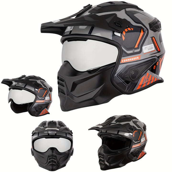 crown motorcycle helmet Crownracing Retro Motorcycle Helmet for Outdoor Riding & Racing