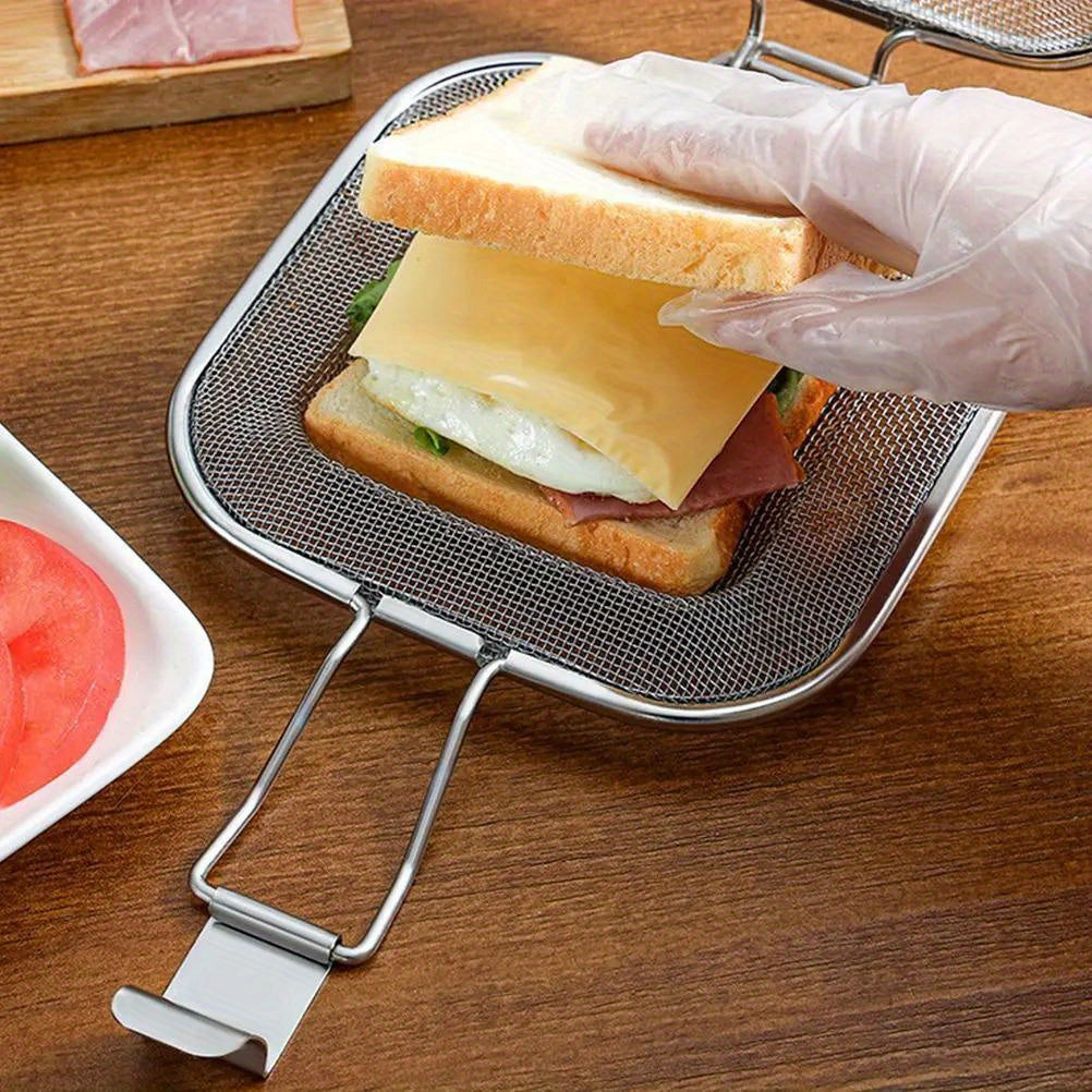 Sandwich Maker Grill Press Panini Bread Toaster Oven Rack Pan Tr SOOOQ