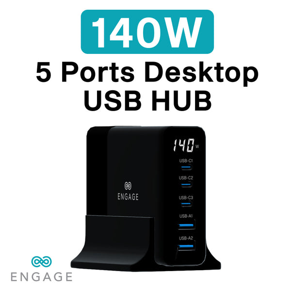 إشراك 140W 5 منافذ سطح المكتب USB HUB