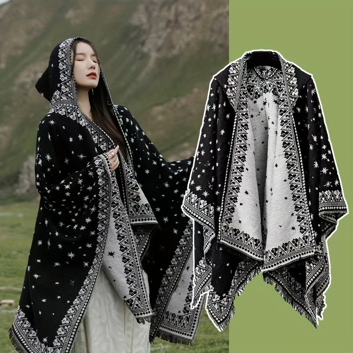 Cozy Reversible Star Shawl NJ7719