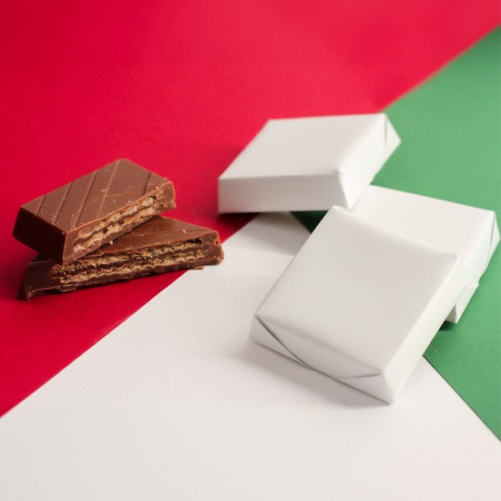 Square chocolate biscuits white