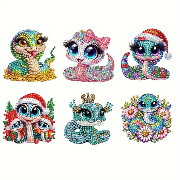 6pcs, Sparkling Diamond Painting Decorative Art Refrigerator Magnets ...