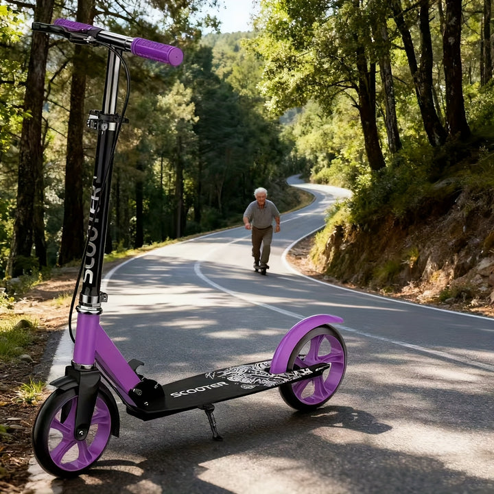 Foldable Scooter with Front Brake and Shock Absorber System - APS10