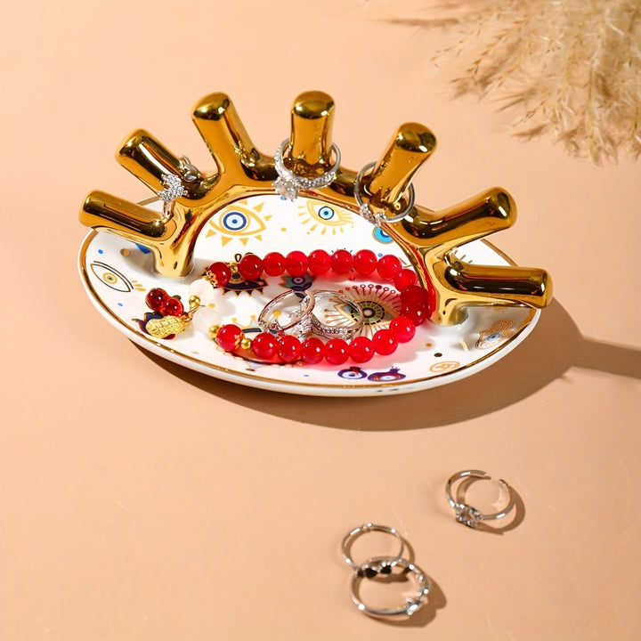 SUSUZUKU Ceramic Jewelry Dish with Ring Holder - SA30