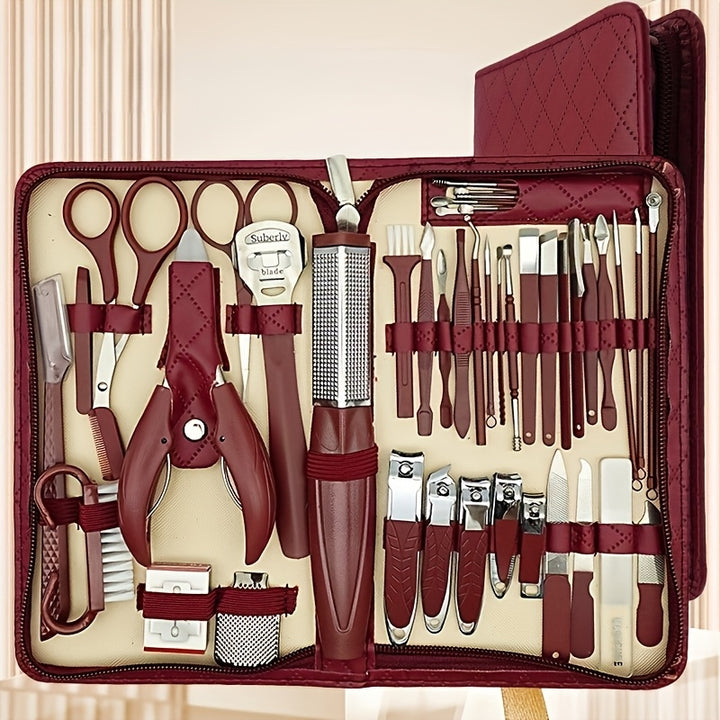 A Set of Oversized Zippered Bag Stainless Steel Nail Tool Kit, Suitable ...