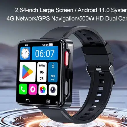 S998 4G Smart Watch with Android 11.0 - 2.64" Screen, Heart Rate Monitor, Waterproof - giokl