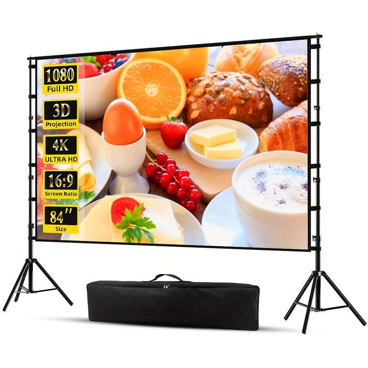 Portable 100120 4K Projector Screen with Stand NJ7555