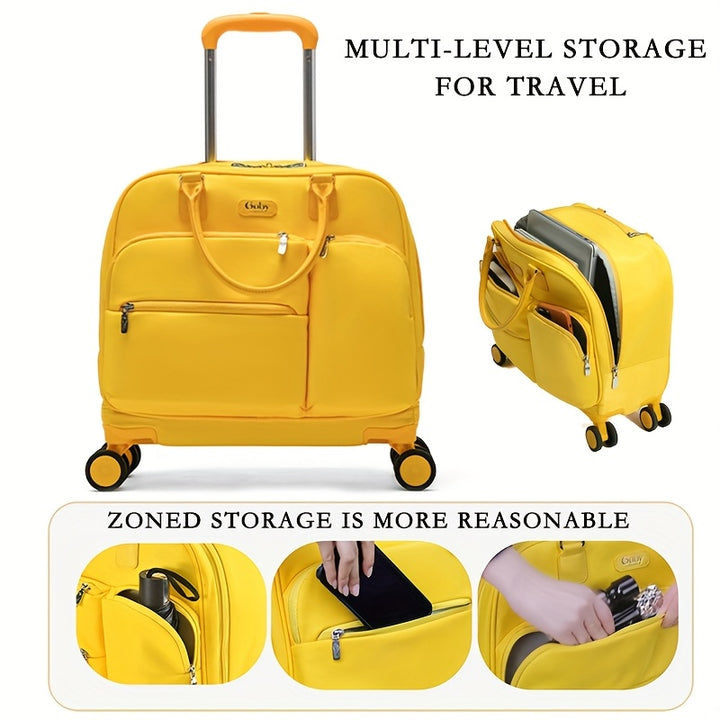 Quilted Soft Shell Laptop Bag with Telescopic Handle-AML101856