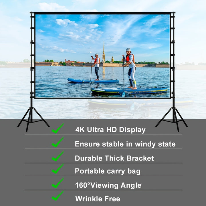 Portable 100120 4K Projector Screen with Stand NJ7555
