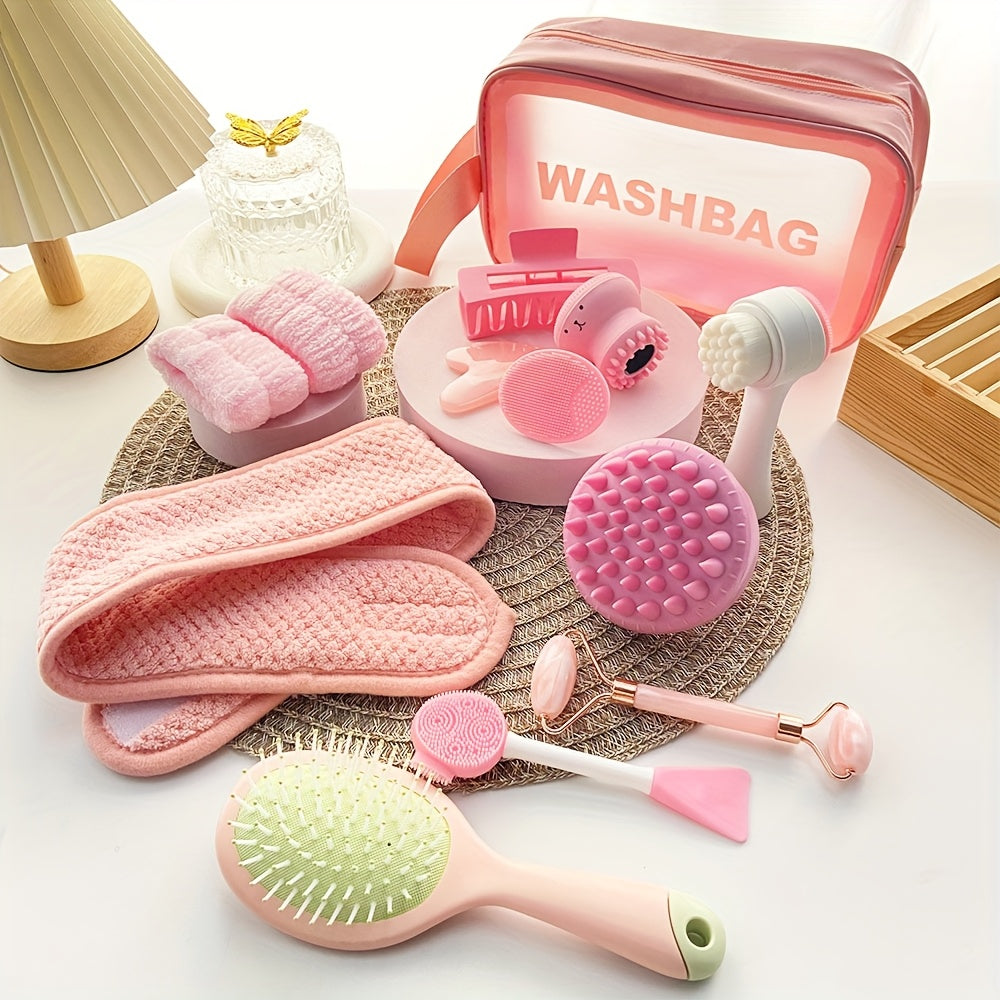 13pcs Women' 2-in-1 Face Washing & Head Massager Brush Hairband ...