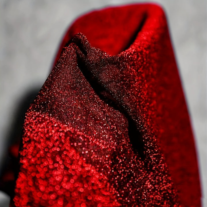 Elegant Red Sequin Fabric NJ7982