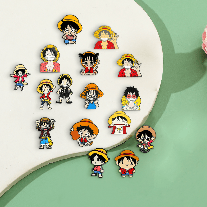 16pcs Classic Cartoon Character Acrylic Pin Set - Whimsical Monkey D ...