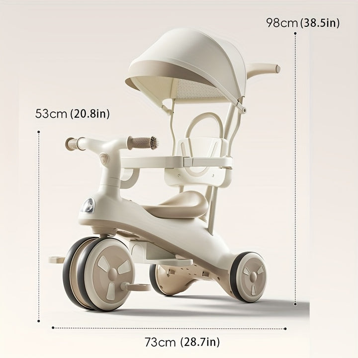Deluxe Toddler Tricycle with Canopy  Push Handle NJ7626