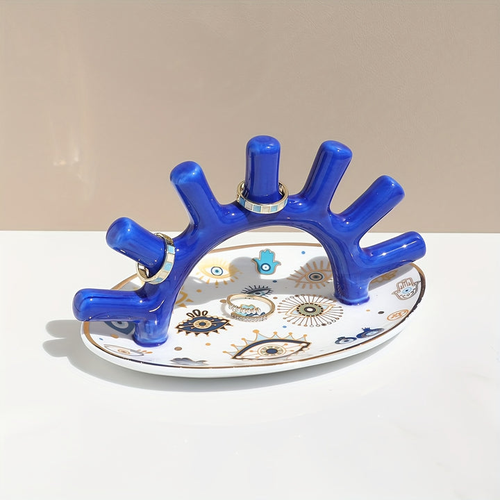 SUSUZUKU Ceramic Jewelry Dish with Ring Holder - SA30