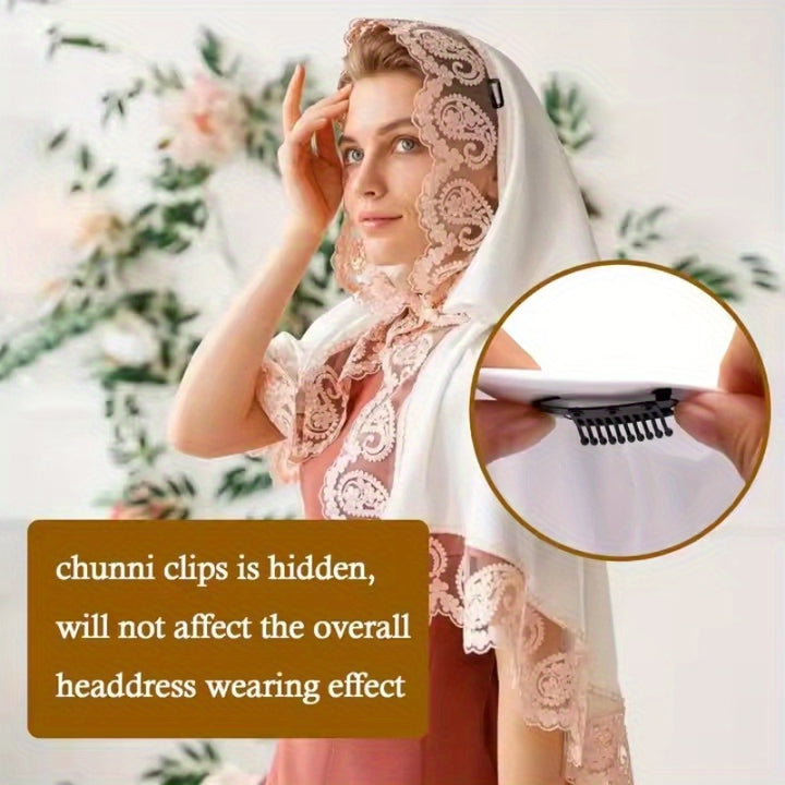 8pk Secure Hijab Clips Black  Gold-AML10135