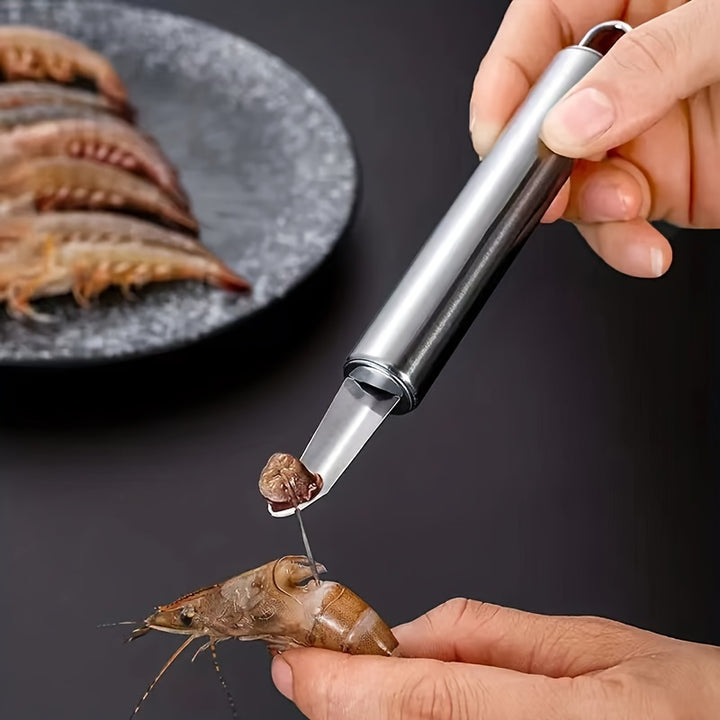 1pc Stainless Steel Shrimp Deveiner Tool, Shrimp Meat Cleaner Peeler ...
