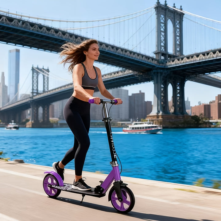 Foldable Scooter with Front Brake and Shock Absorber System - APS10