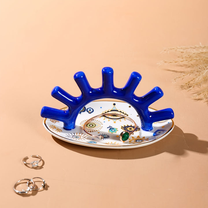 SUSUZUKU Ceramic Jewelry Dish with Ring Holder - SA30