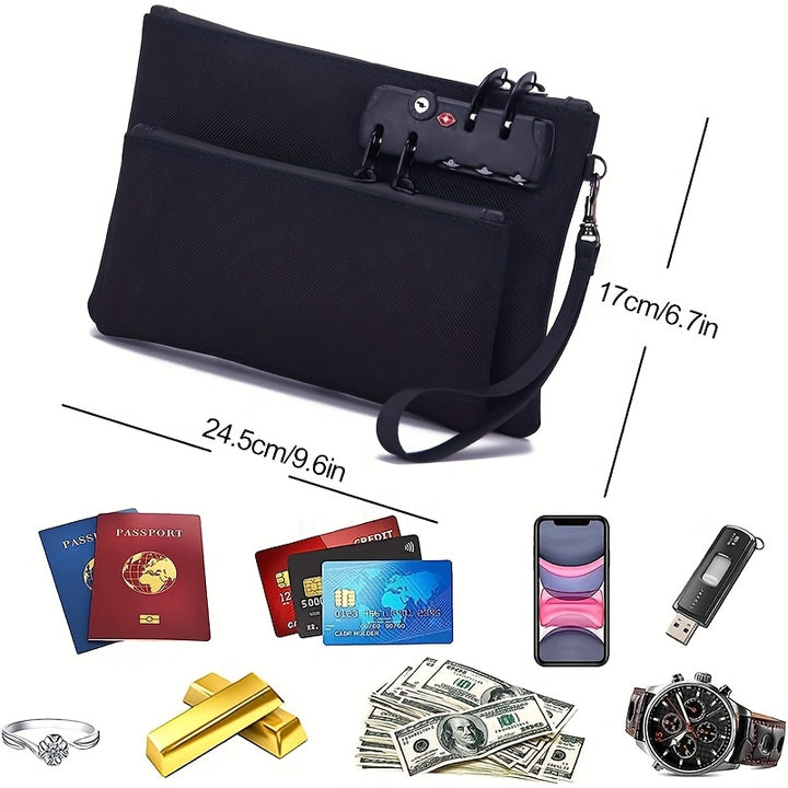Secure Locking Money Bag with Zipper Closure - Heavy-Duty Locking ...