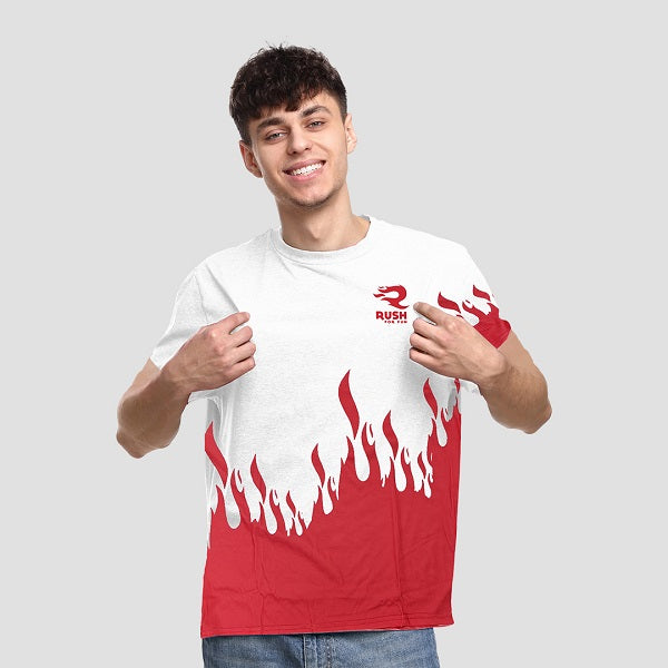 T-Shirt 4 Full Printed With Rush For Fun Logo Xl-Red