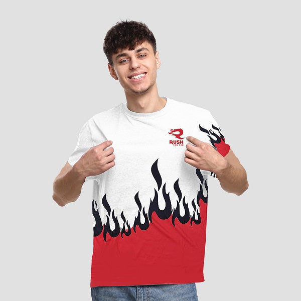 T-Shirt 3 Full Printed With Rush For Fun Logo XXl-Black/Red