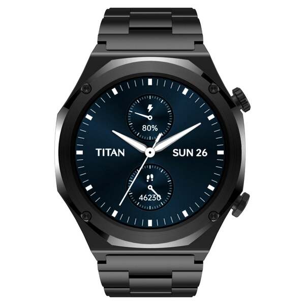 Titan Maestro Premium Metal Smartwatch All SS BT Calling Functional Crown -Black