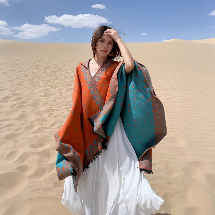 Retro Geometric Star Shawl-AML101854