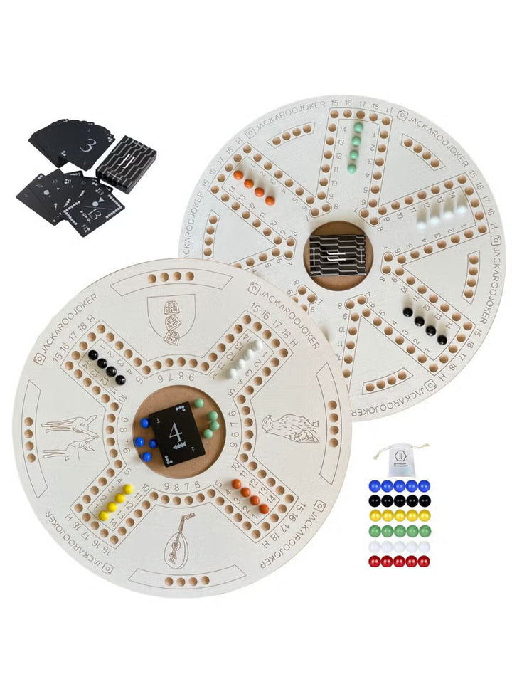 Jackaroo Board Game with Marbles & Cards – Suitable for 4 and 6 Player ...