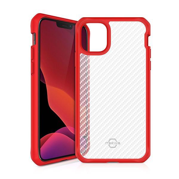 Itskins Hybrid Tek Case - Antimicrobial For Iphone 12 / 12 Pro -Red And Transparent - Future Store