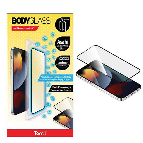 Torrii Bodyglass Screen Protector for iPhone 13 mini Anti-bacterial Coating Black - Future Store