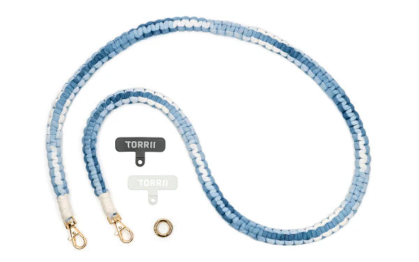 TORRII KNOTTY BRAIDED CROSSBODY STRAP – GRADIENT BLUE