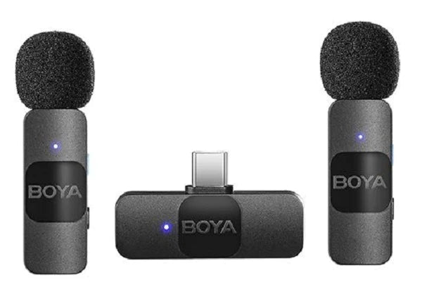 BOYA ULTRA COMPACT 2.4GHZ WIRELESS MICROPHONE WITH DUAL TRANSMITTER FOR USB-C (BY-V20)- DEZ0