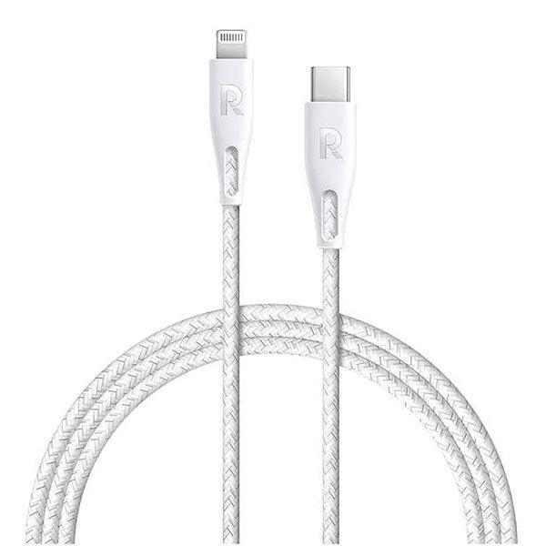 RAVPower Type-C to Lightning Cable 2m Nylon White - Future Store