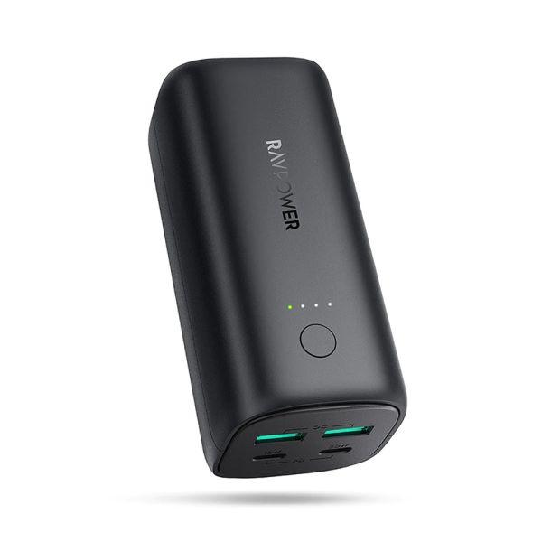 RAVPower PD Pioneer 20000mAh 50W 4-Port Power Bank RP-PB208 Black - Future Store