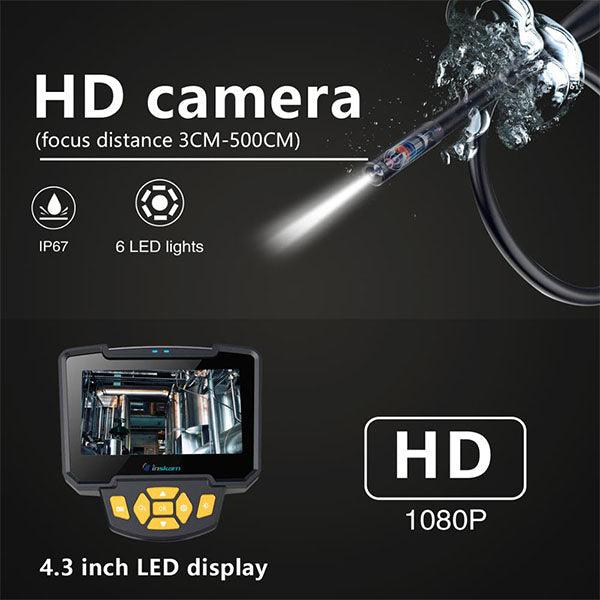 Inskam Hard Cable 4.3 inch LCD Digital Inspection Endoscope 1080P HD 10 Meter - Future Store