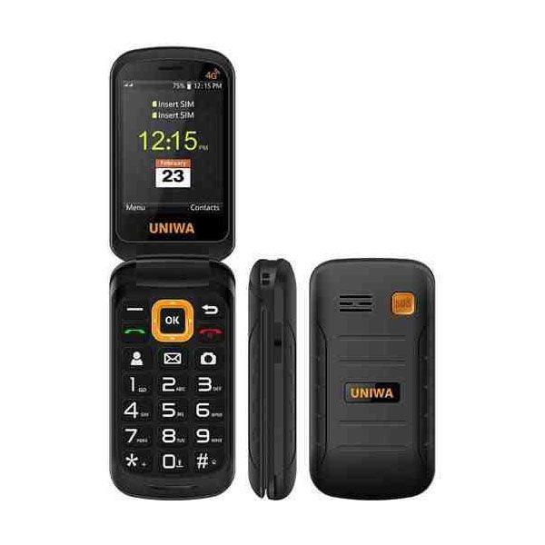 UNIWA V909T 4G Big Buttons Keypad Senior Flip Phone Black - Future Store