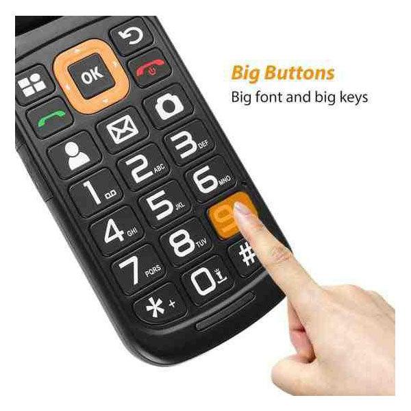 UNIWA V909T 4G Big Buttons Keypad Senior Flip Phone Black - Future Store