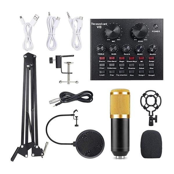 Condenser Microphone With Live Sound Card - Future Store