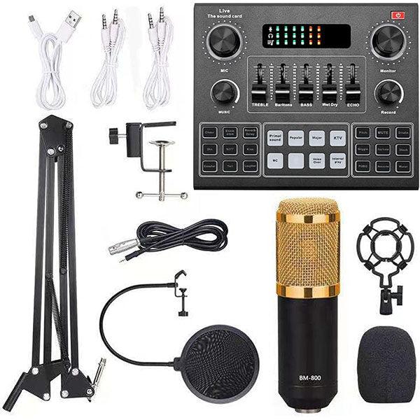 Multifunctional Live V9 Broadcasting Condenser Microphone Set - Future Store