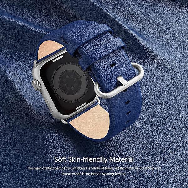 Fullmosa Leather Watch Band for Apple Watch 42/44/45mm Blue - Future Store