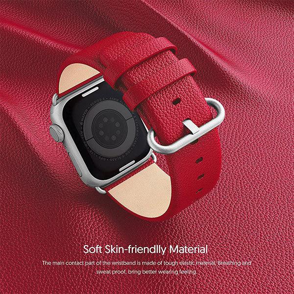 Fullmosa Leather Watch Band for Apple Watch 38/40/41mm Red - Future Store