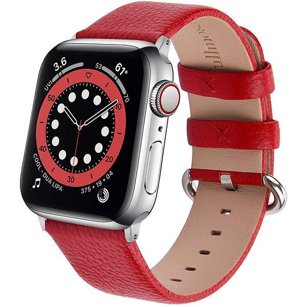 Fullmosa Leather Watch Band for Apple Watch 38/40/41mm Red - Future Store