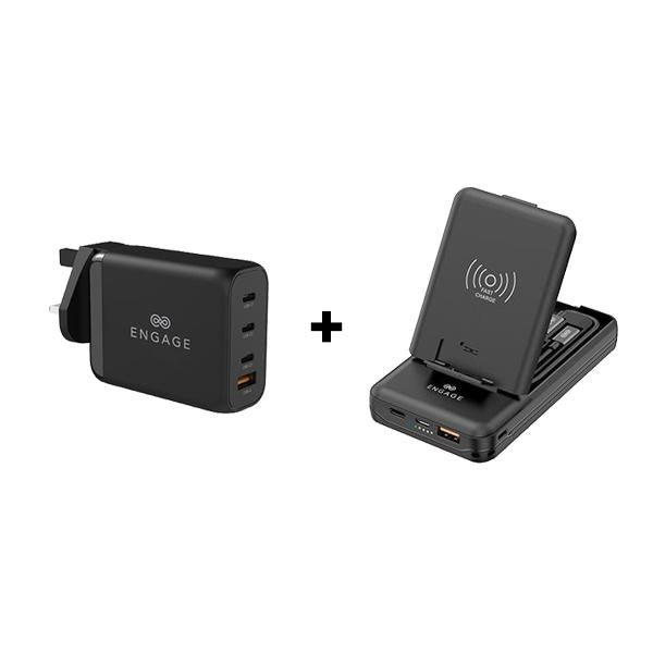 Engage 120W Pd Charger + Free Engage Wireless Powerbank 10000Mah Multi-Functional Box-NXC0