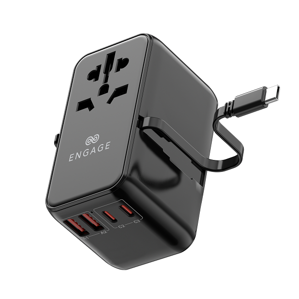 Engage 65W Universal Travel Adapter (DUAL USB-C/A PORTS)(C CABLE)