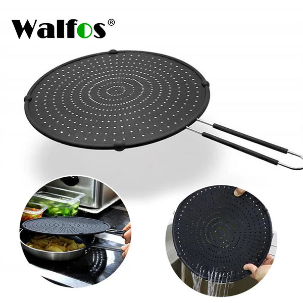 Silicone Splatter Screen Microwave OveN Food Cover Nonstick Oil Frying Pan Lid Pot Cover Heat Resistant Mat